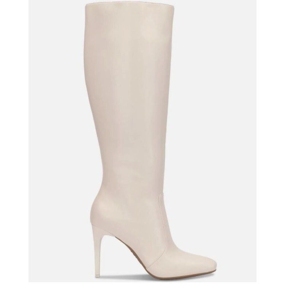 INC Women' VIDELP Faux Leather Zipper Square Toe Knee-High Boots | Off-White